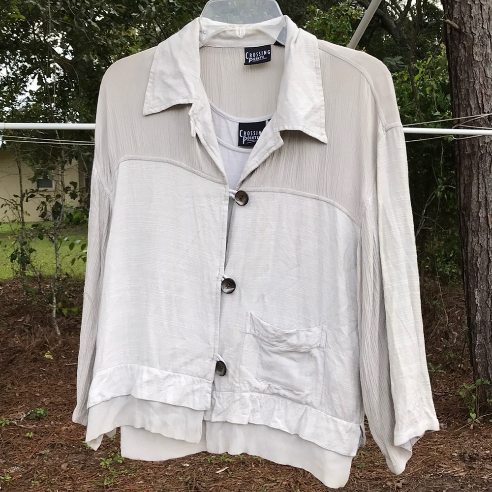 Vintage boho tank top blouse set Sz SML